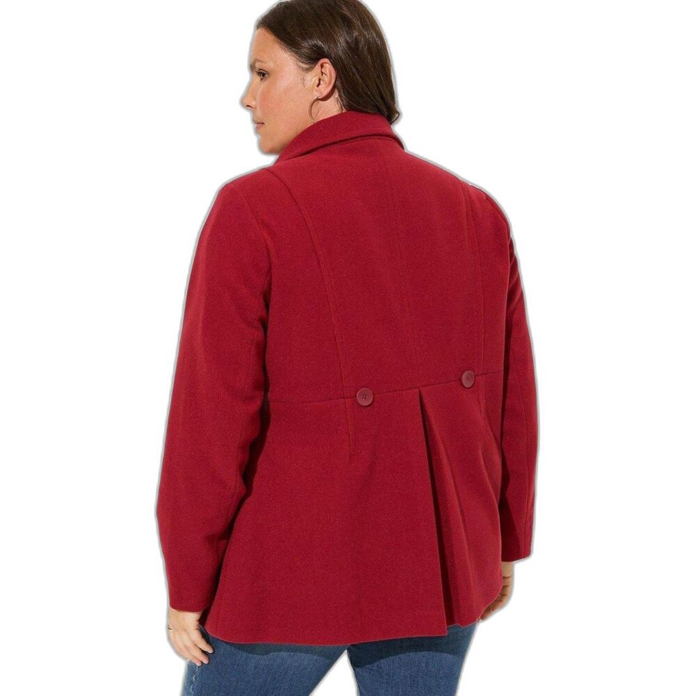 TORRID Wool Double Breasted Peacoat In Rhubarb - 5X - Picture 3 of 11